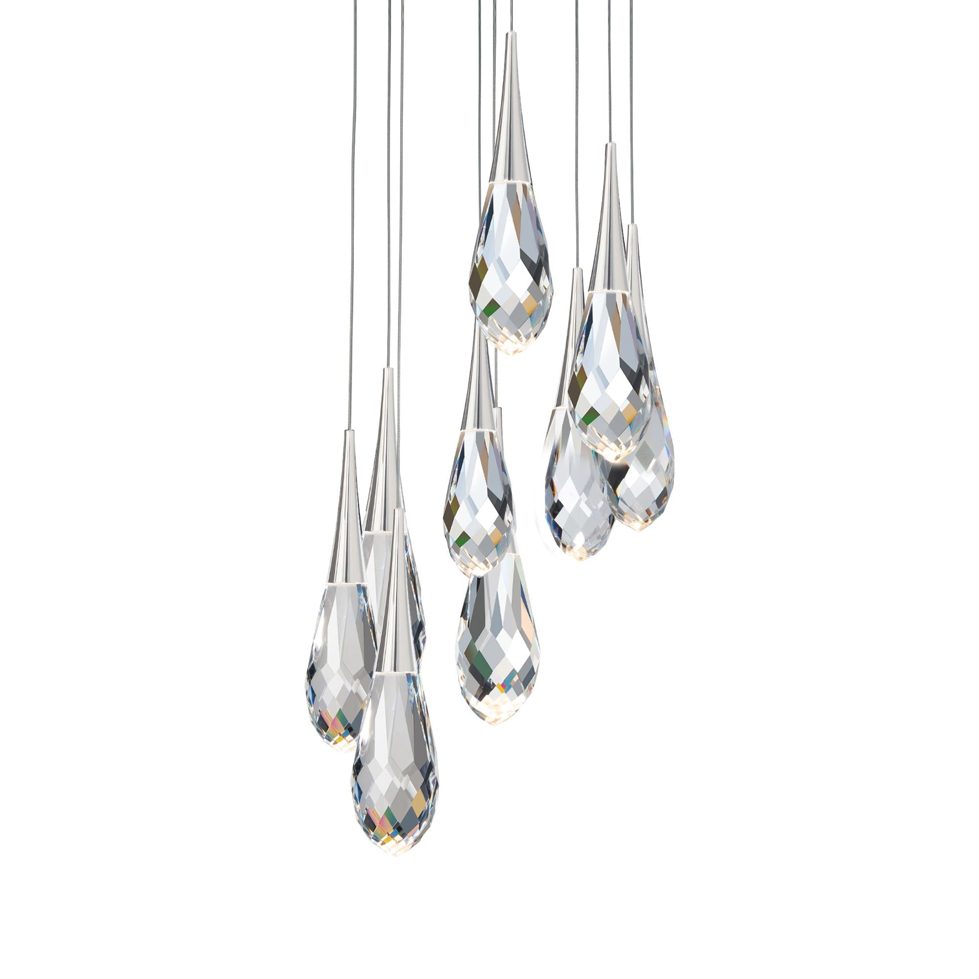 Hibiscas LED Multi Light Pendant Light - Polished Nickel9-LightBlushlighting