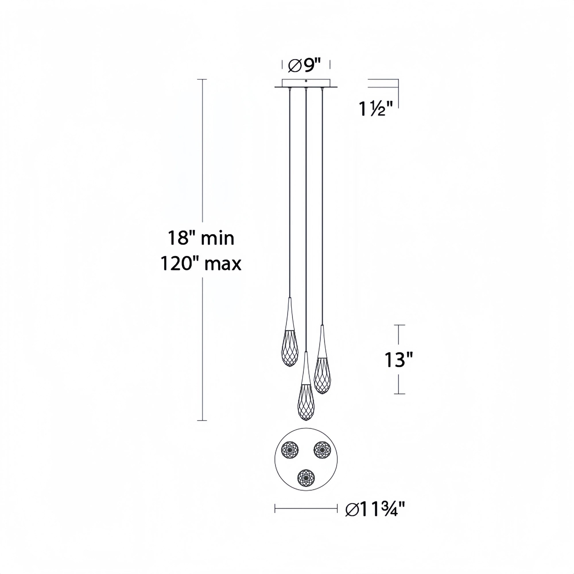 Hibiscus LED Multi Light Pendant Light Round Chandelier - Blushlighting