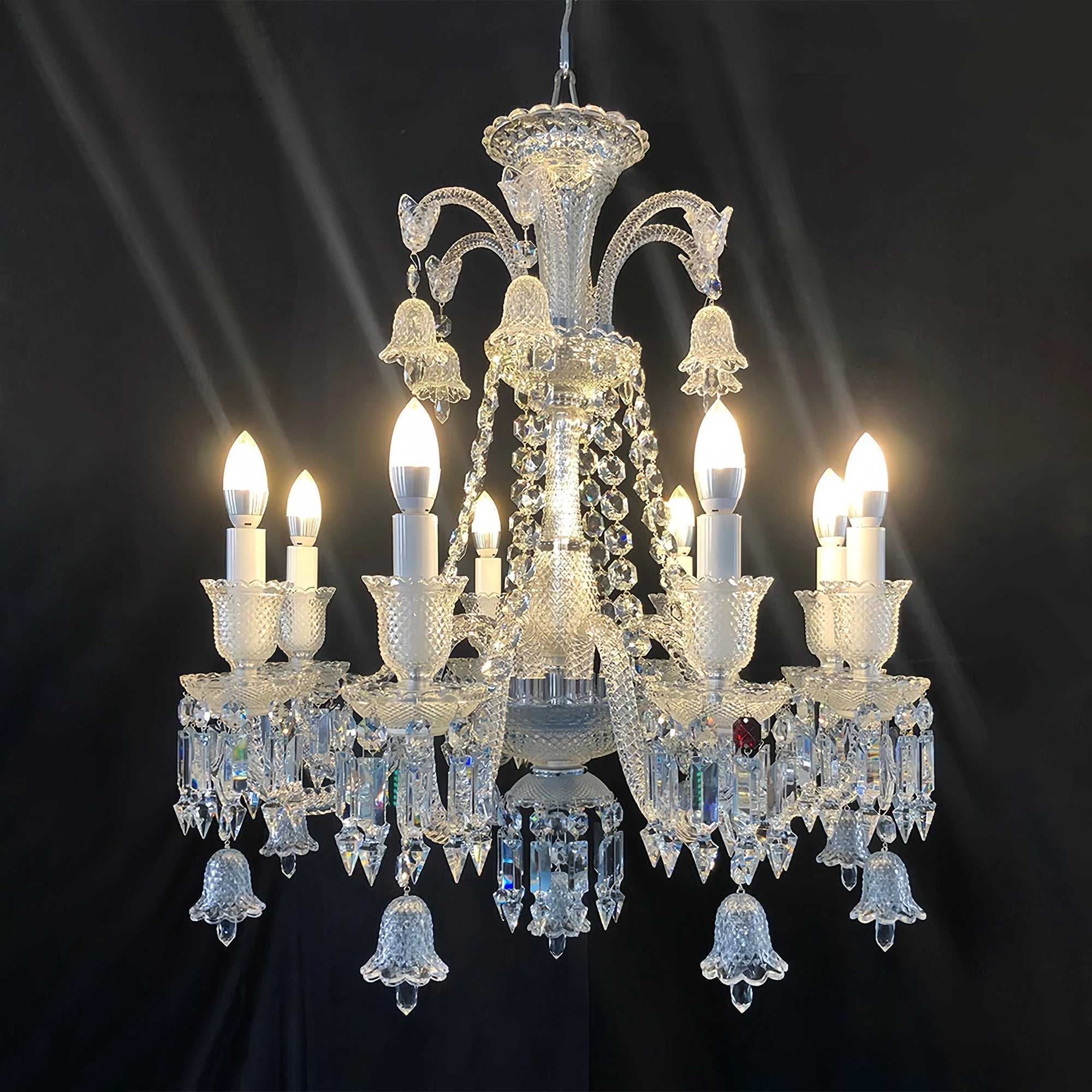 High Quality Lustre Clear Zanith Chandelier 8 Lights - Blushlighting