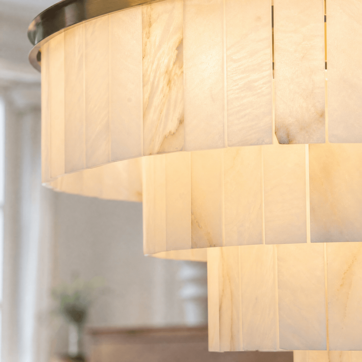 Hollis Modern Alabaster Dining Room Light - D600×H380Blushlighting
