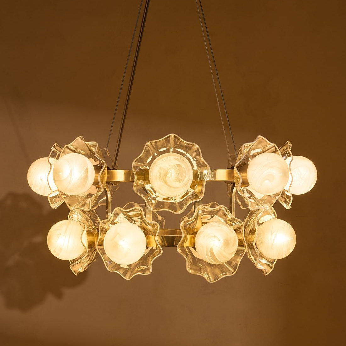 Holly Glass Chandelier 32"W - Blushlighting