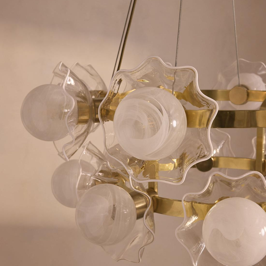 Holly Glass Chandelier 32"W - Blushlighting