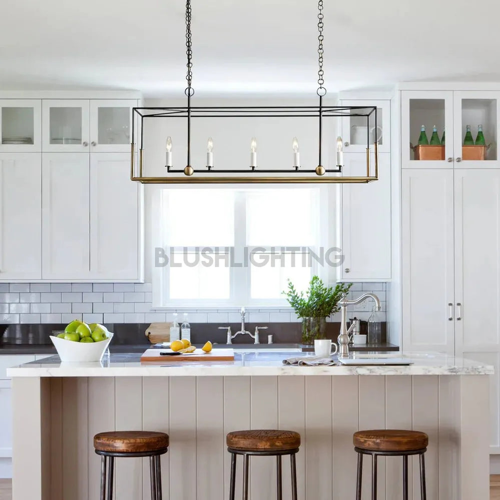 Holt 5/6 Lights Linear Chandelier - 43" 5 - LightBlushlighting
