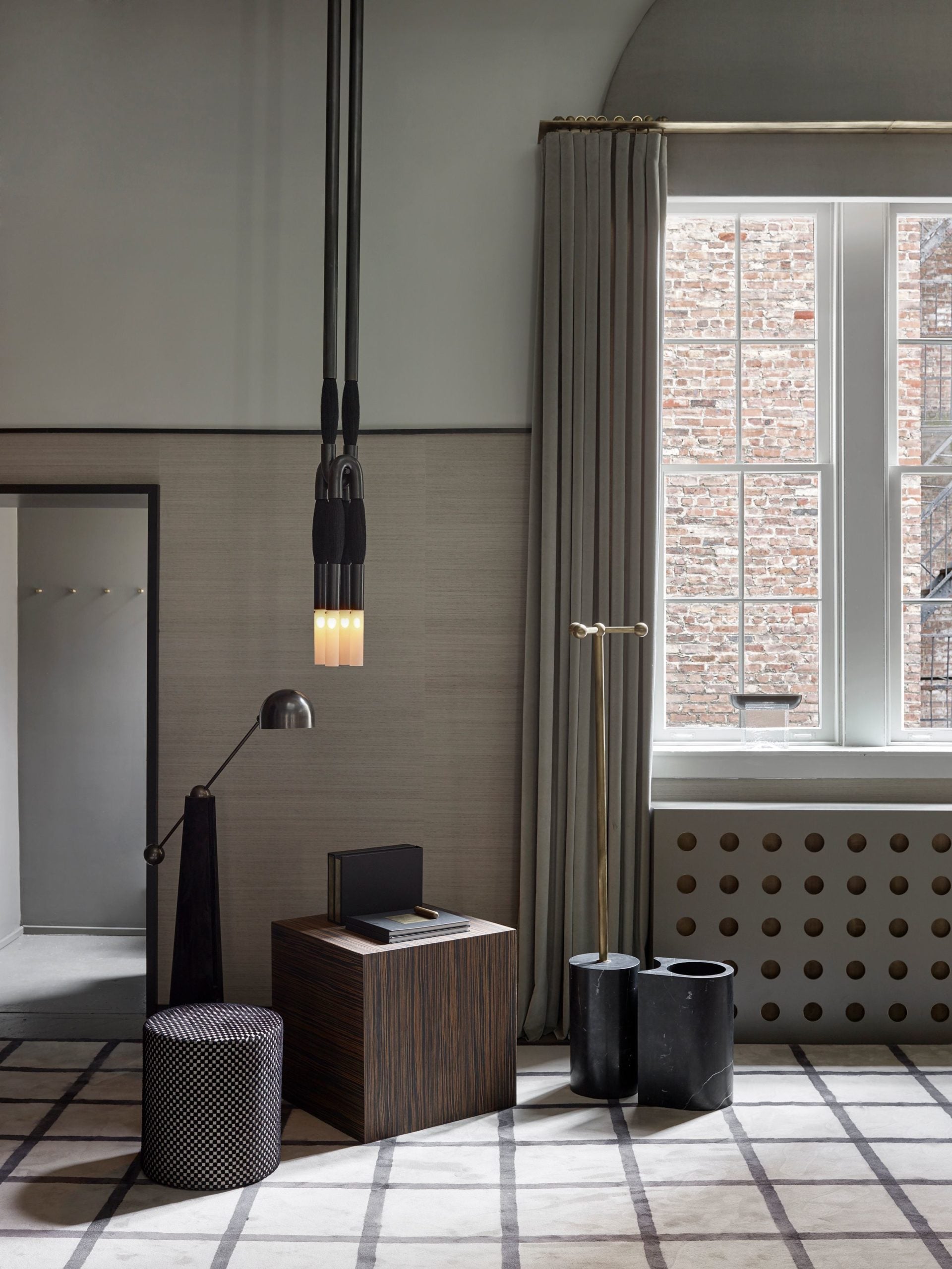 Horsehair Pendant Light - BLACKENED BRASSPALOMINOBlushlighting