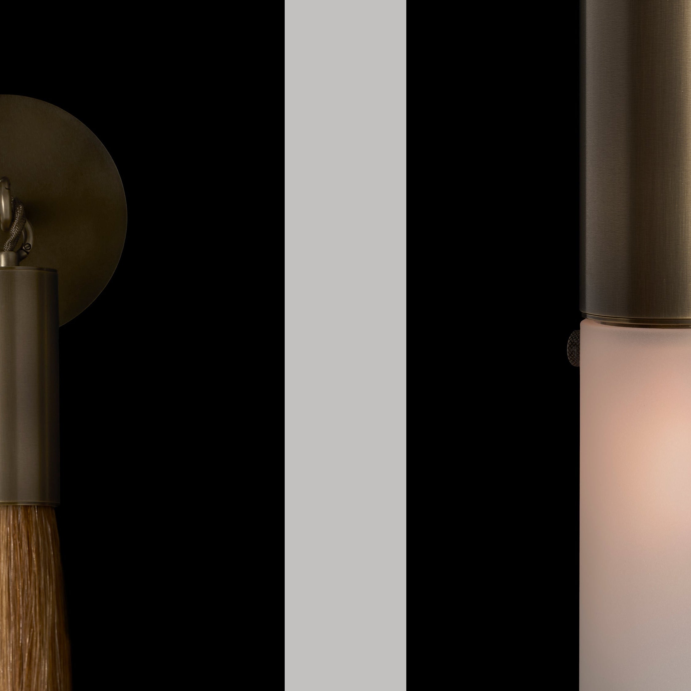 Horsehair Wall Sconce - Aged BrassJet BlackBlushlighting
