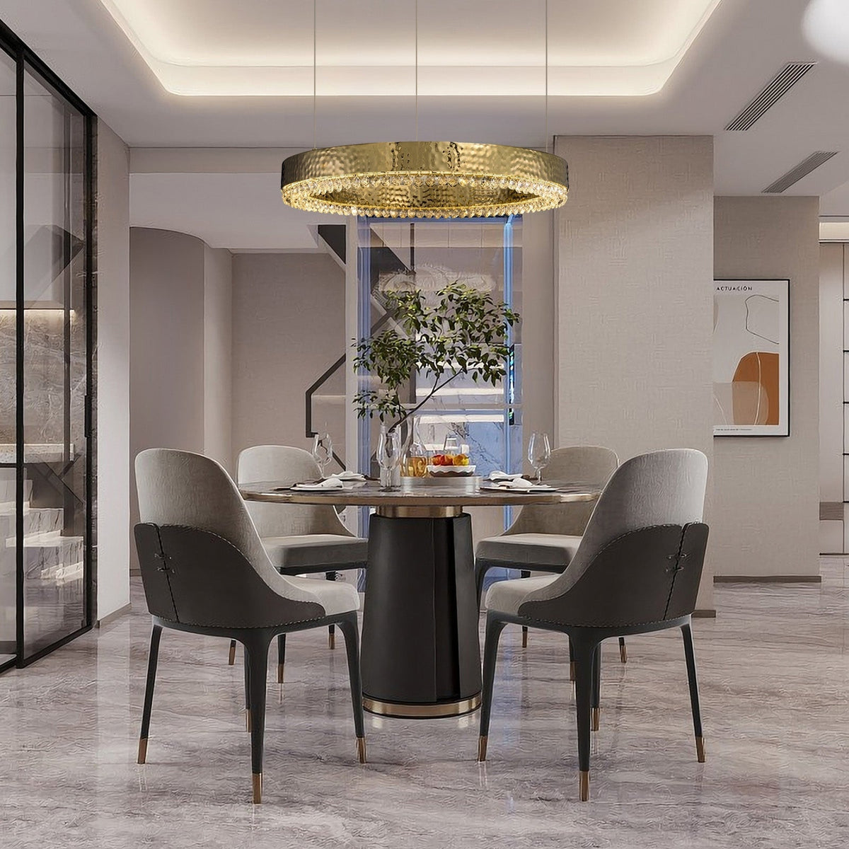 Hudson Crystal Modern Pendant Light - 31" Dia (80 cm)Blushlighting