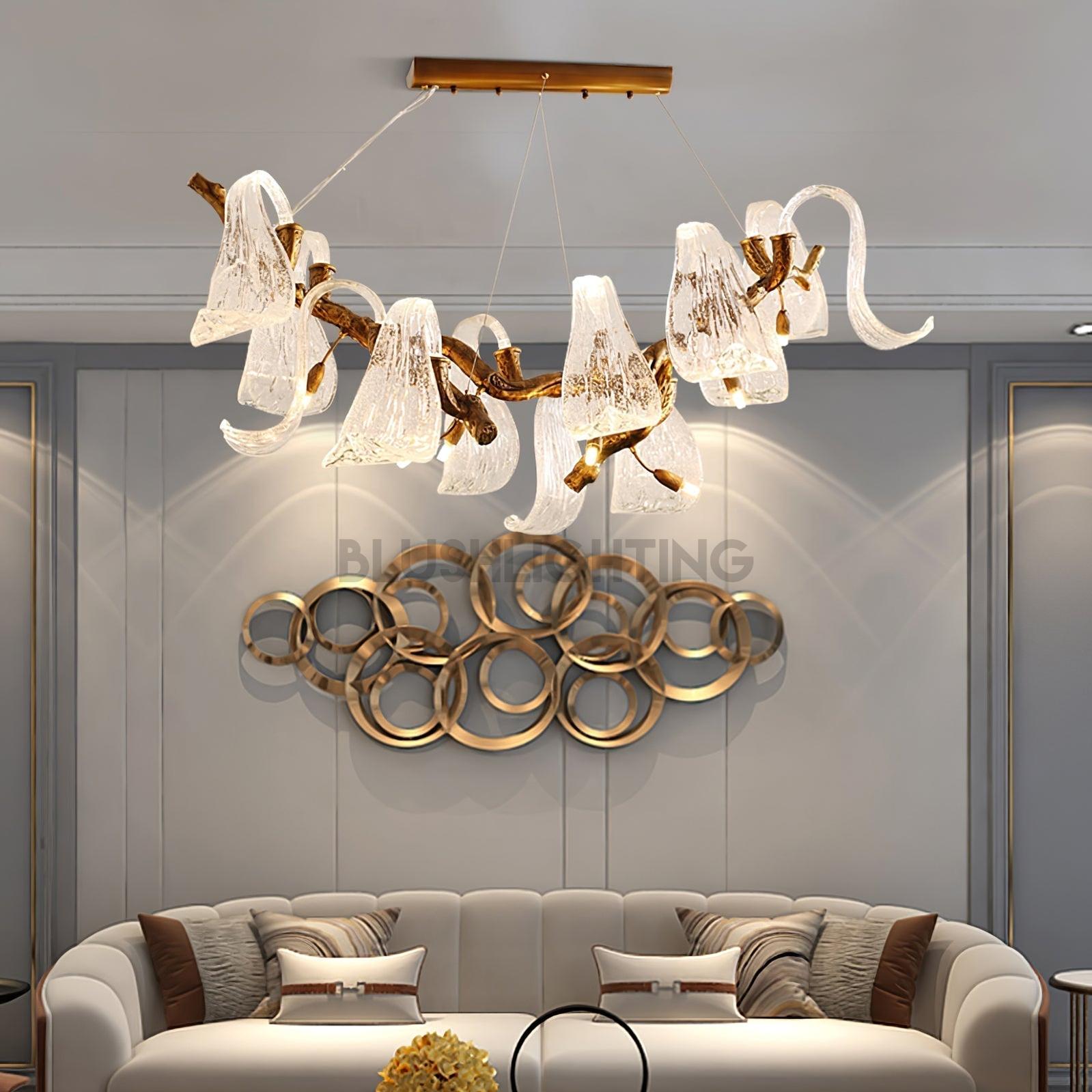 Icarus Wings Horizontal Branch Chandelier - L 39.4″ x W 15.7″ x H 15.7″ / L 100cm x W 40cm x H 40cmBlushlighting