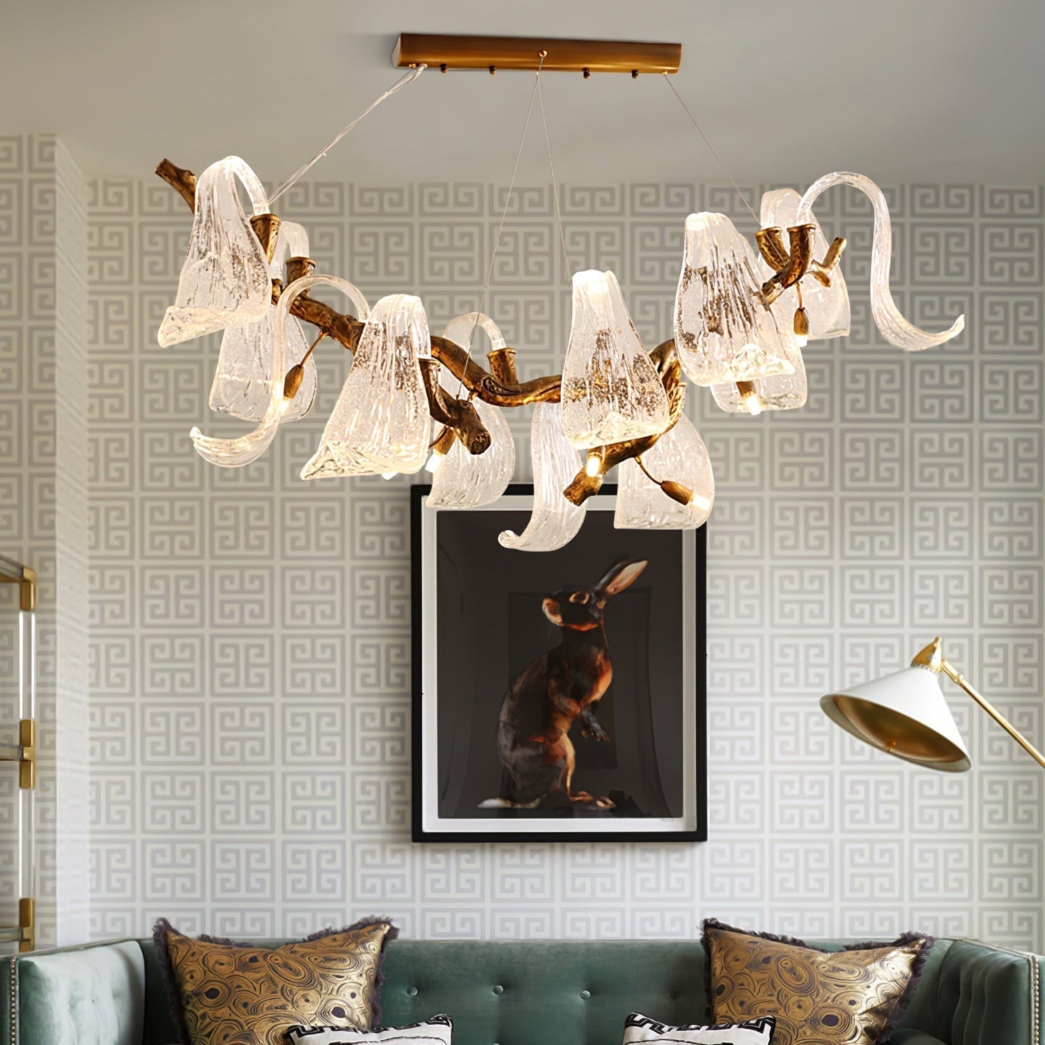 Icarus Wings Horizontal Branch Chandelier - L 39.4″ x W 15.7″ x H 15.7″ / L 100cm x W 40cm x H 40cmBlushlighting