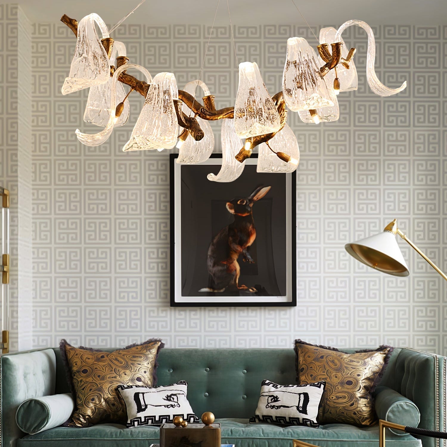 Icarus Wings Horizontal Branch Chandelier - L 39.4″ x W 15.7″ x H 15.7″ / L 100cm x W 40cm x H 40cmBlushlighting