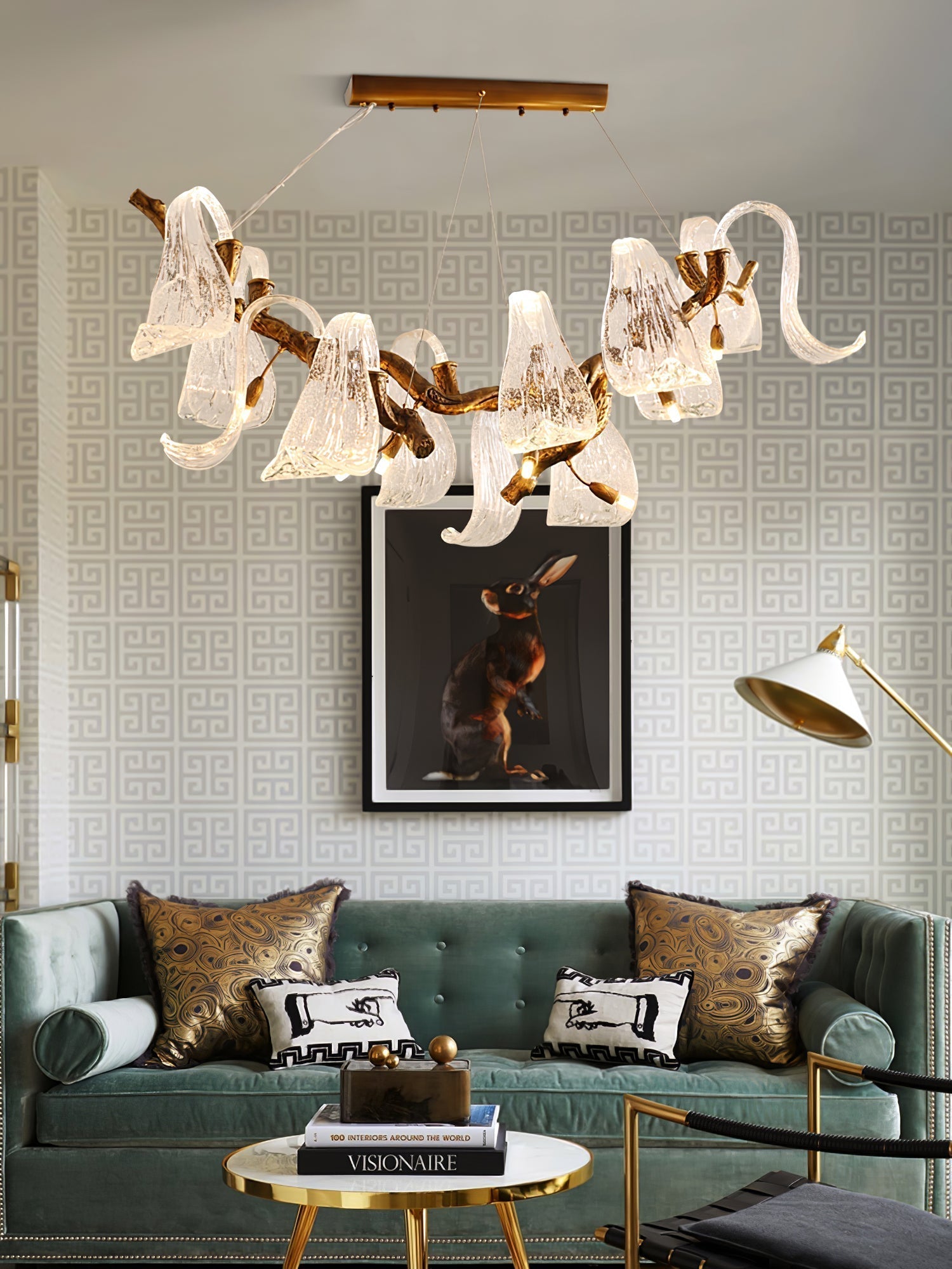 Icarus Wings Horizontal Branch Chandelier - L 39.4″ x W 15.7″ x H 15.7″ / L 100cm x W 40cm x H 40cmBlushlighting