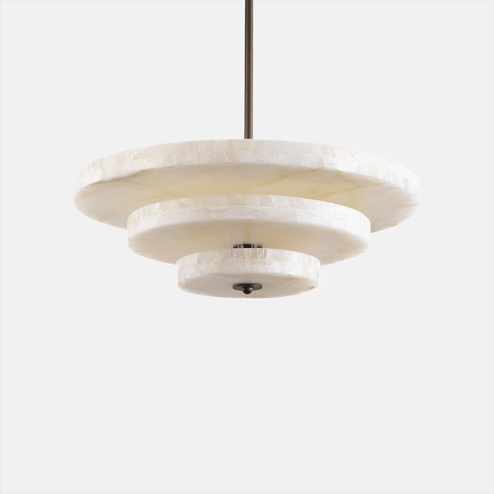 Ice Queen Alabaster Chandelier - ∅ 33.5″ x H 17.7″Bronze & WhiteWarm LightBlushlighting