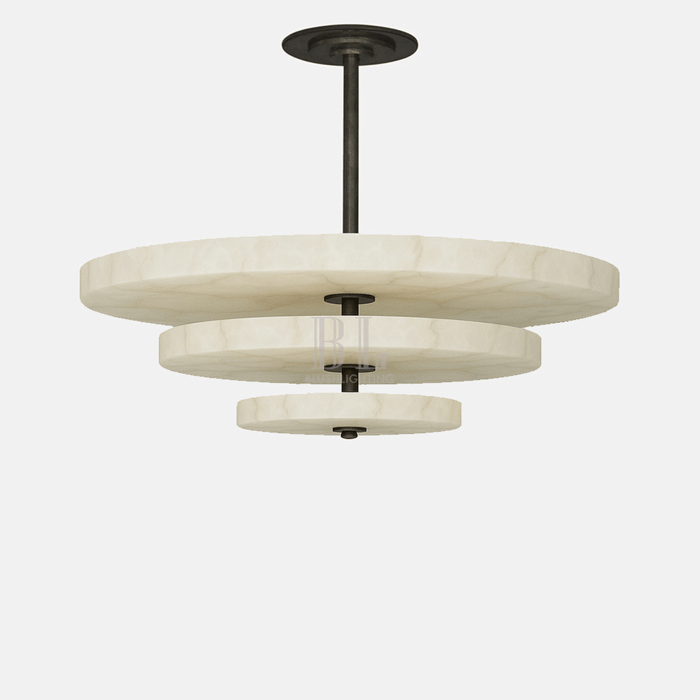 Ice Queen Alabaster Chandelier - ∅ 33.5″ x H 17.7″Bronze & WhiteWarm LightBlushlighting