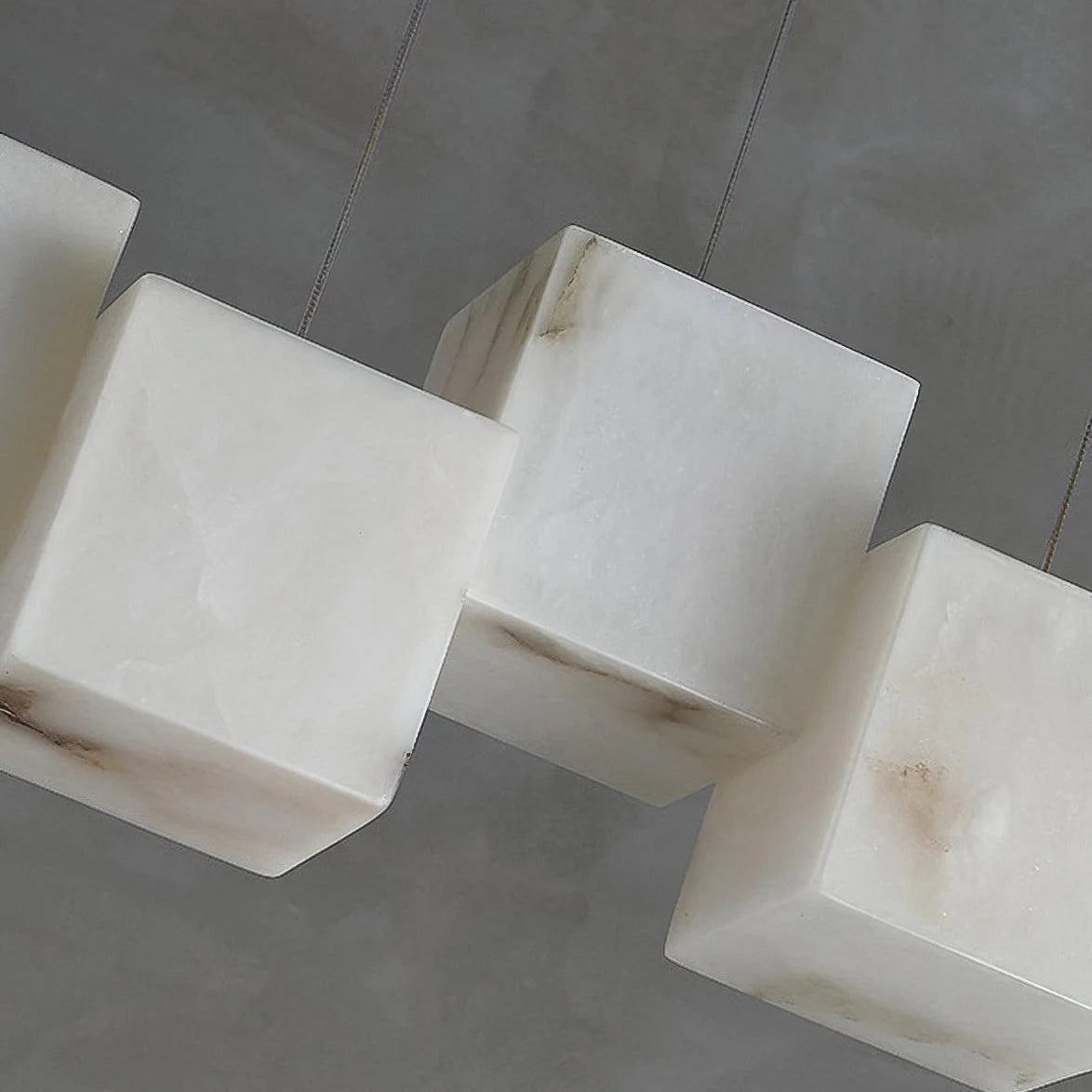 Alabaster Cubic Linear Chandelier-Chandelier-Blushlighting