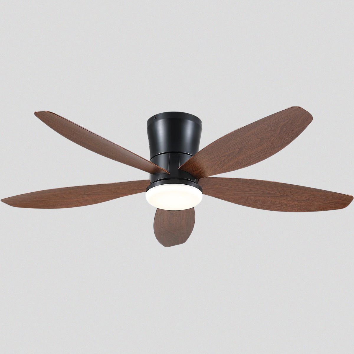 Indoor/Outdoor Recessed Black Ceiling Fan Light - Brown48"Blushlighting