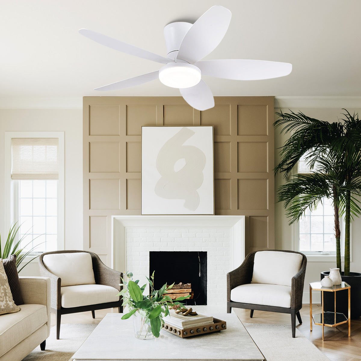 Indoor/Outdoor Recessed Black Ceiling Fan Light - Blushlighting