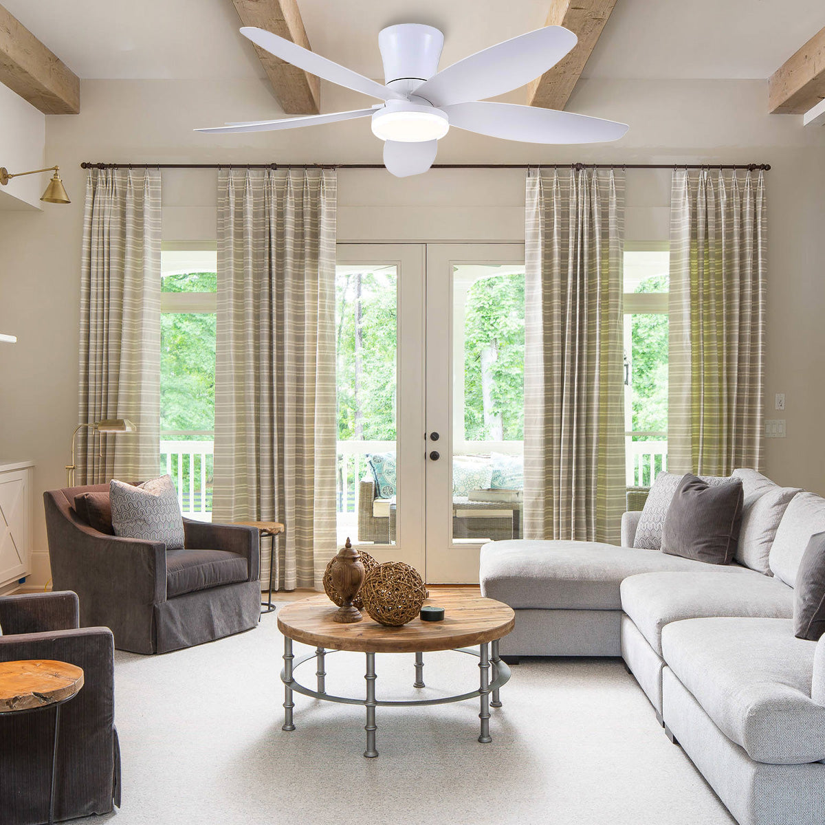 Indoor/Outdoor Recessed Black Ceiling Fan Light-ceiling light-Blushlighting