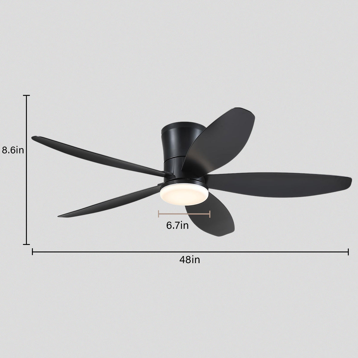 Indoor/Outdoor Recessed Black Ceiling Fan Light-ceiling light-Blushlighting