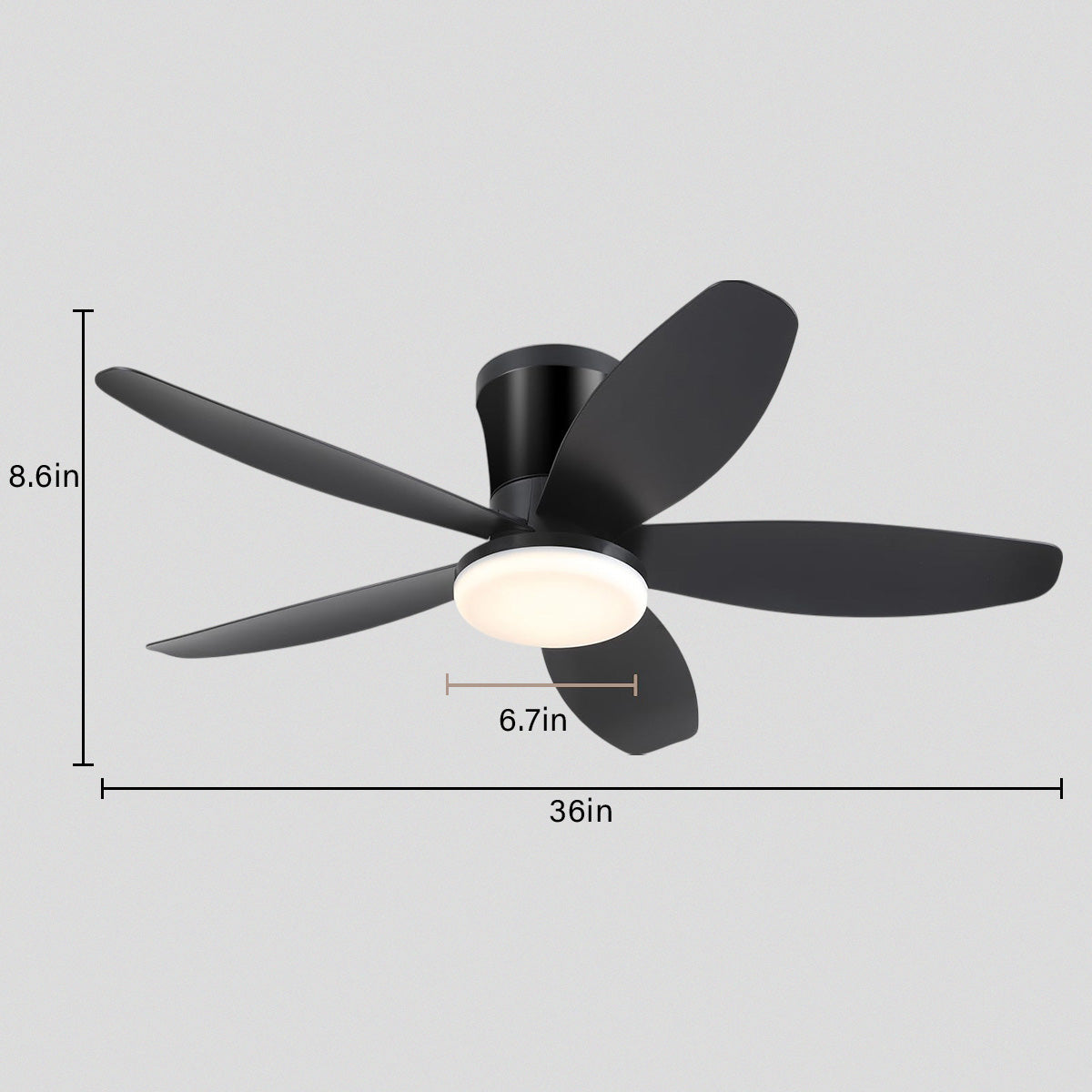 Indoor/Outdoor Recessed Black Ceiling Fan Light-ceiling light-Blushlighting