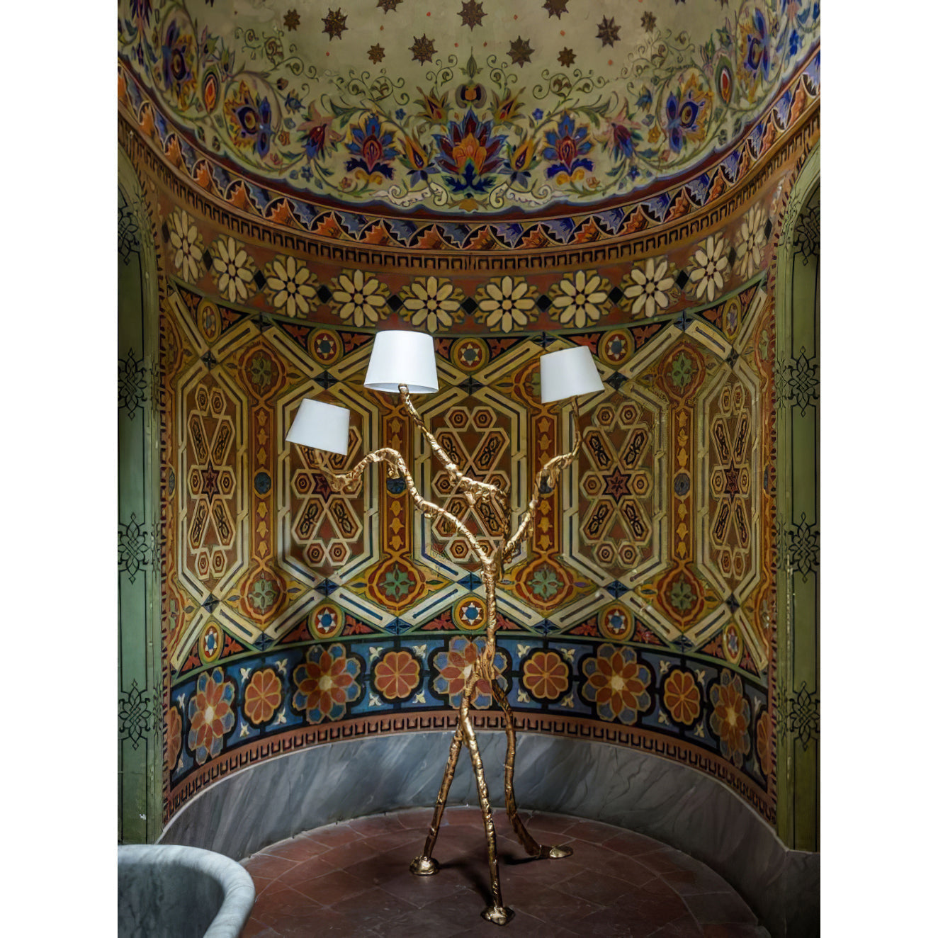Ines brass three-light floor lamp product view 24