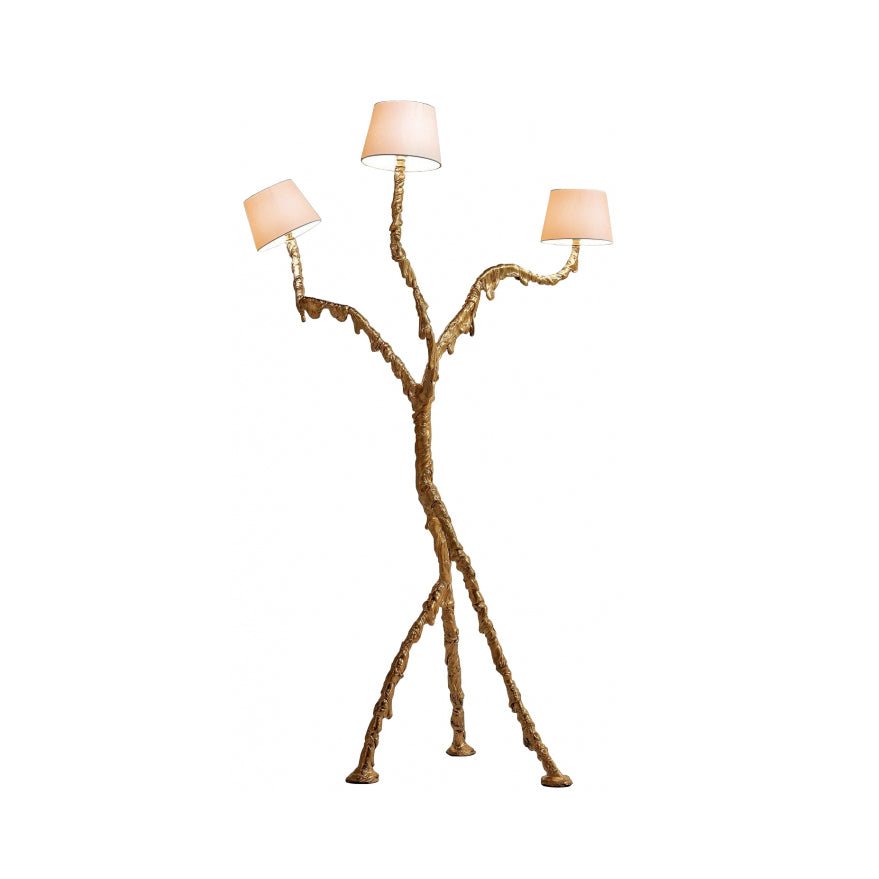 Ines Brass Three-Light Floor Lamp - Ø 31.5″ × H 78.7″Brass / WhiteUS PlugBlushlighting