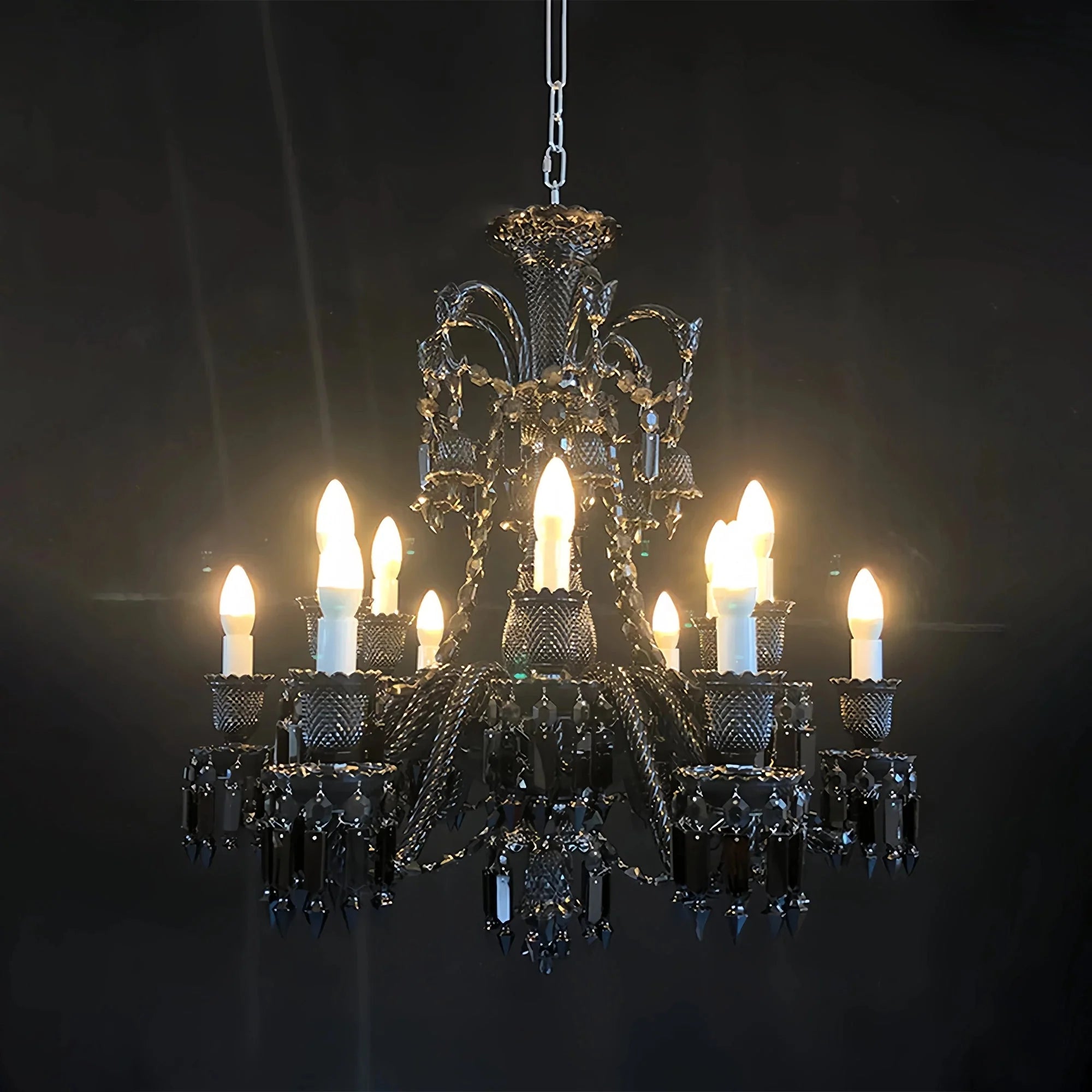 Inspired Lustre Black Crystal Lighting 12 Lights Chandelier - Blushlighting