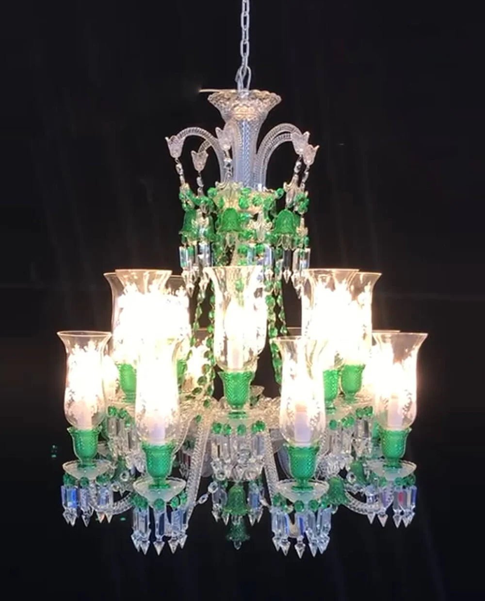 Inspired Lustre Clear & Green Crystal Lighting Chandelier - Blushlighting
