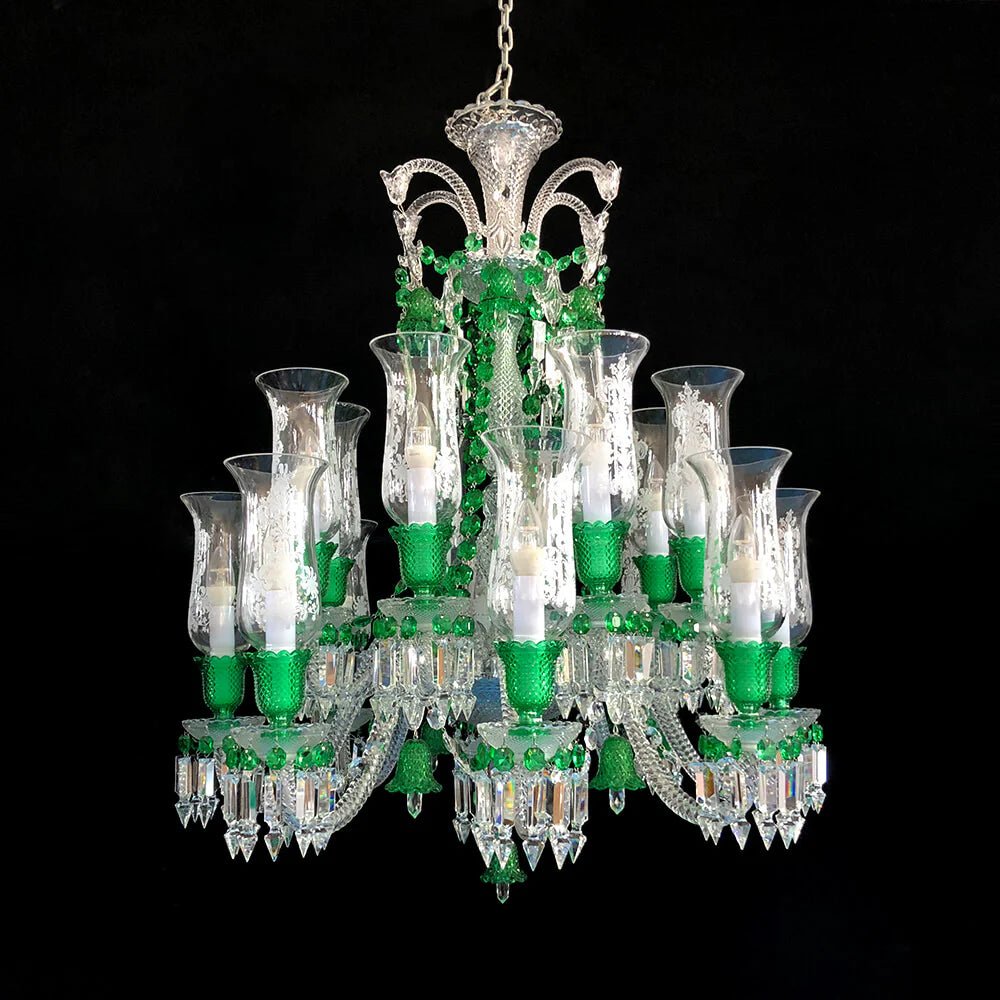 Inspired Lustre Clear & Green Crystal Lighting Chandelier - Blushlighting
