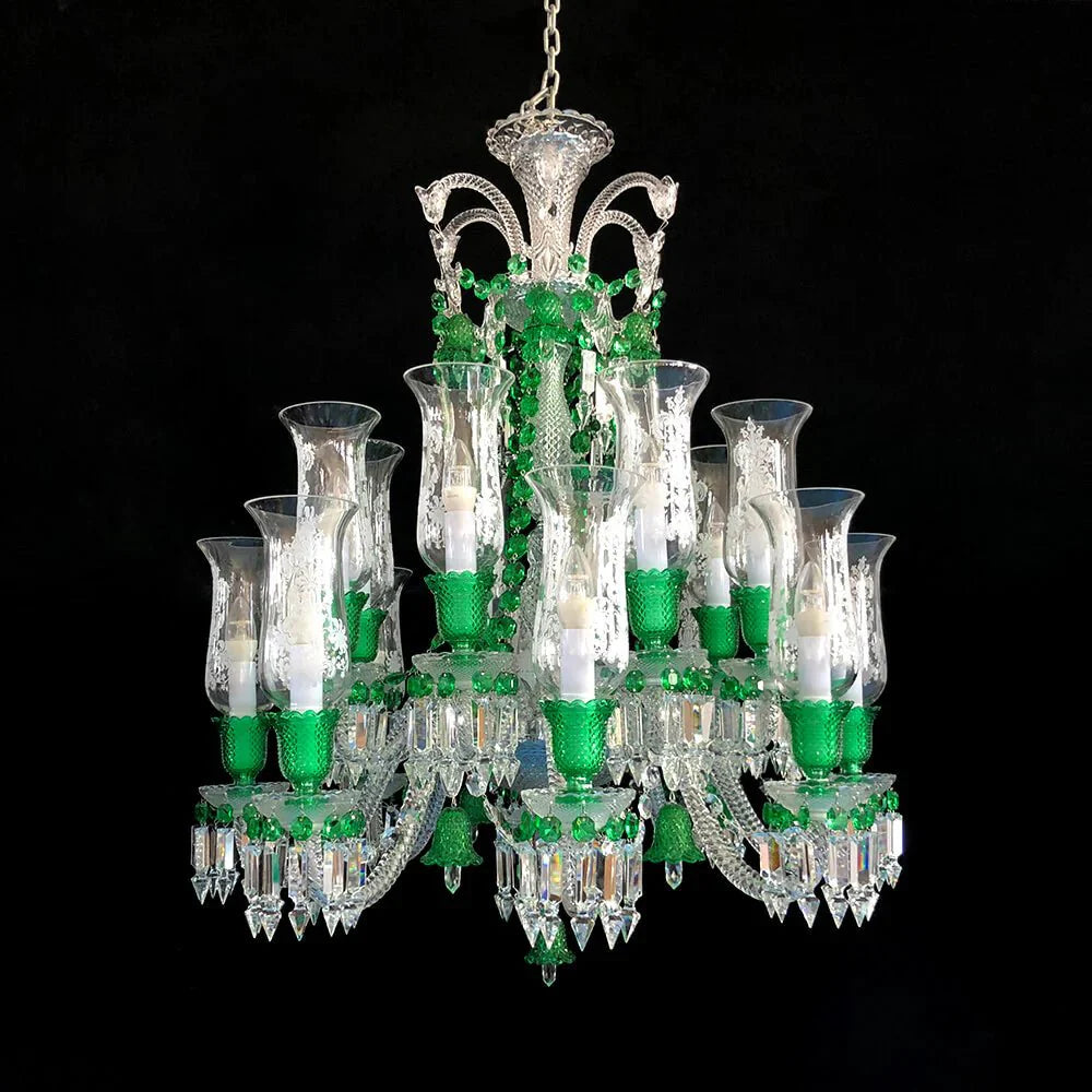 Inspired Lustre Clear & Green Crystal Lighting Chandelier - Blushlighting