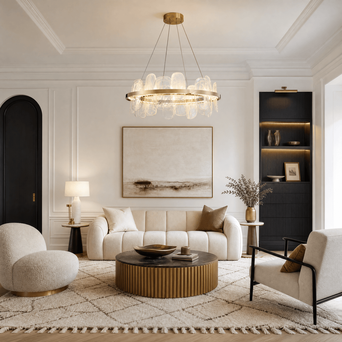 Iris Handblown Glass Petal Chandelier - Ø34.6" × H14" (Ø88 × H35.5 cm)Blushlighting