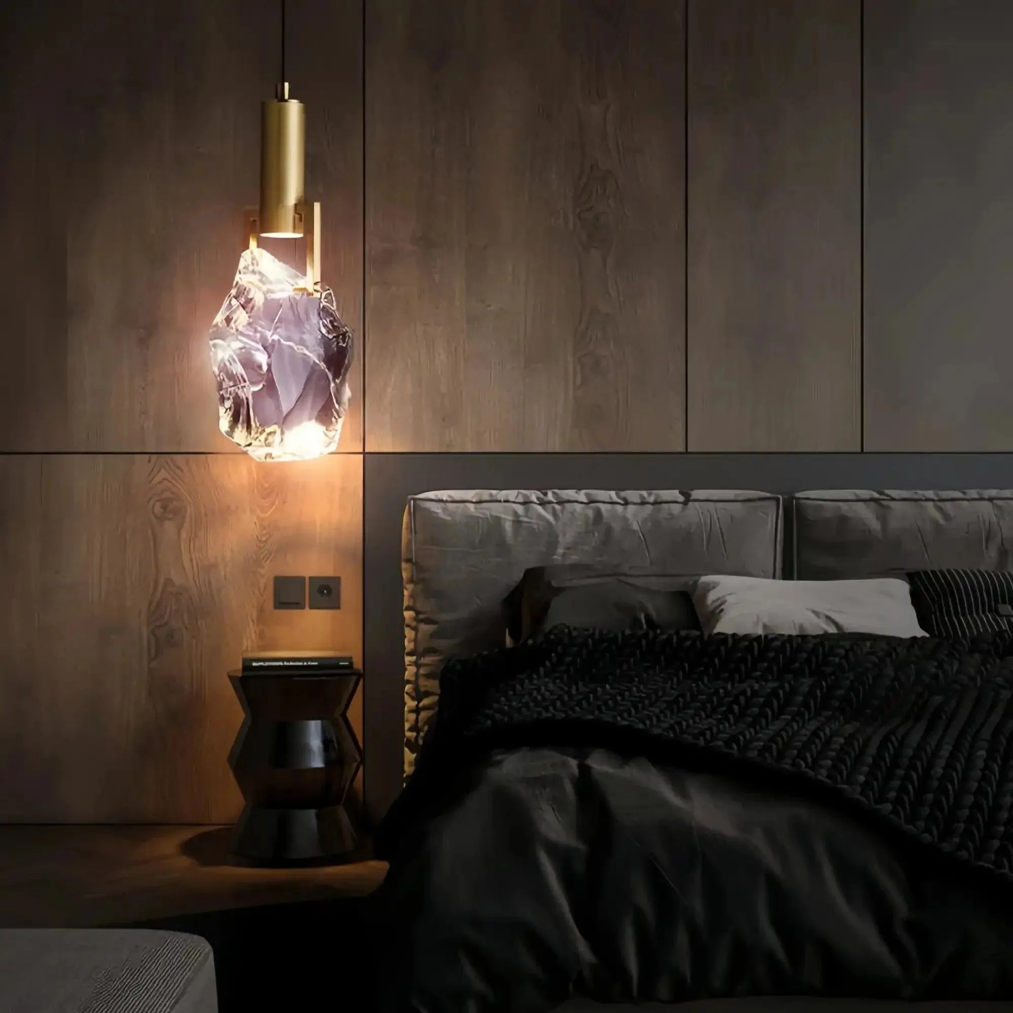 Irregular crystal pendant 6 styles - Round - 3 lightsBlushlighting