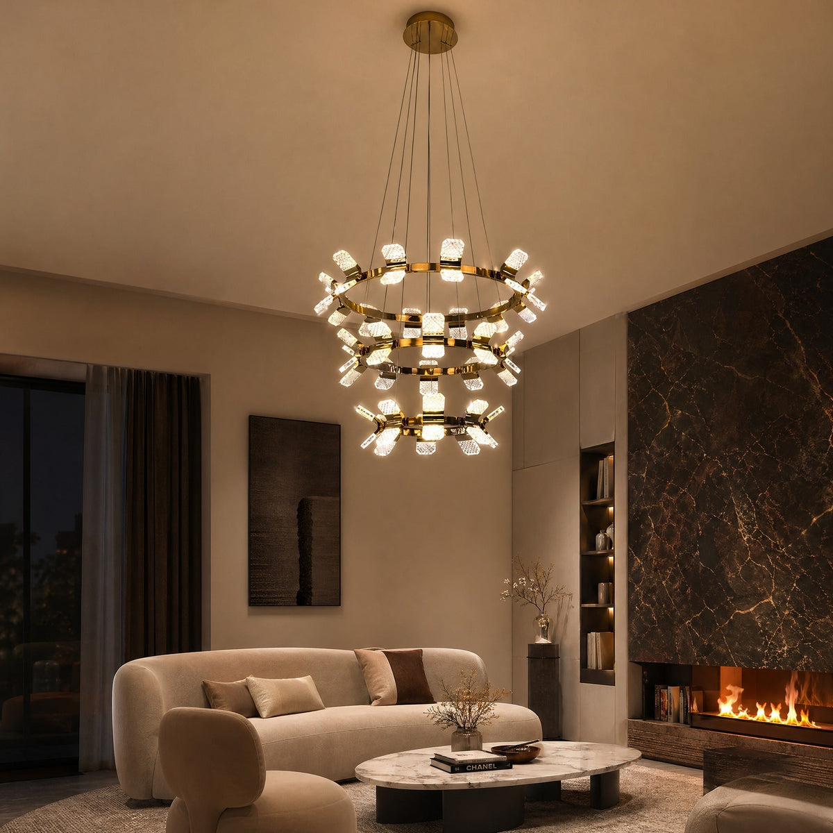 Isadora Foyer Chandelier Contemporary - Blushlighting