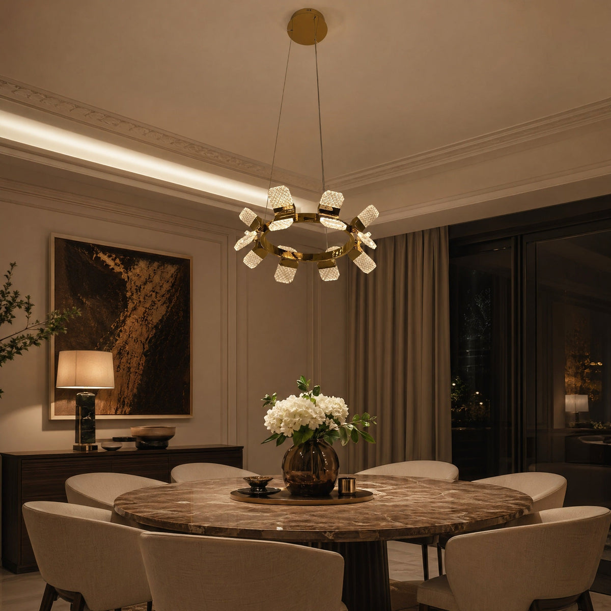 Isadora Modern Ring Chandelier 39" - 39.4"Blushlighting