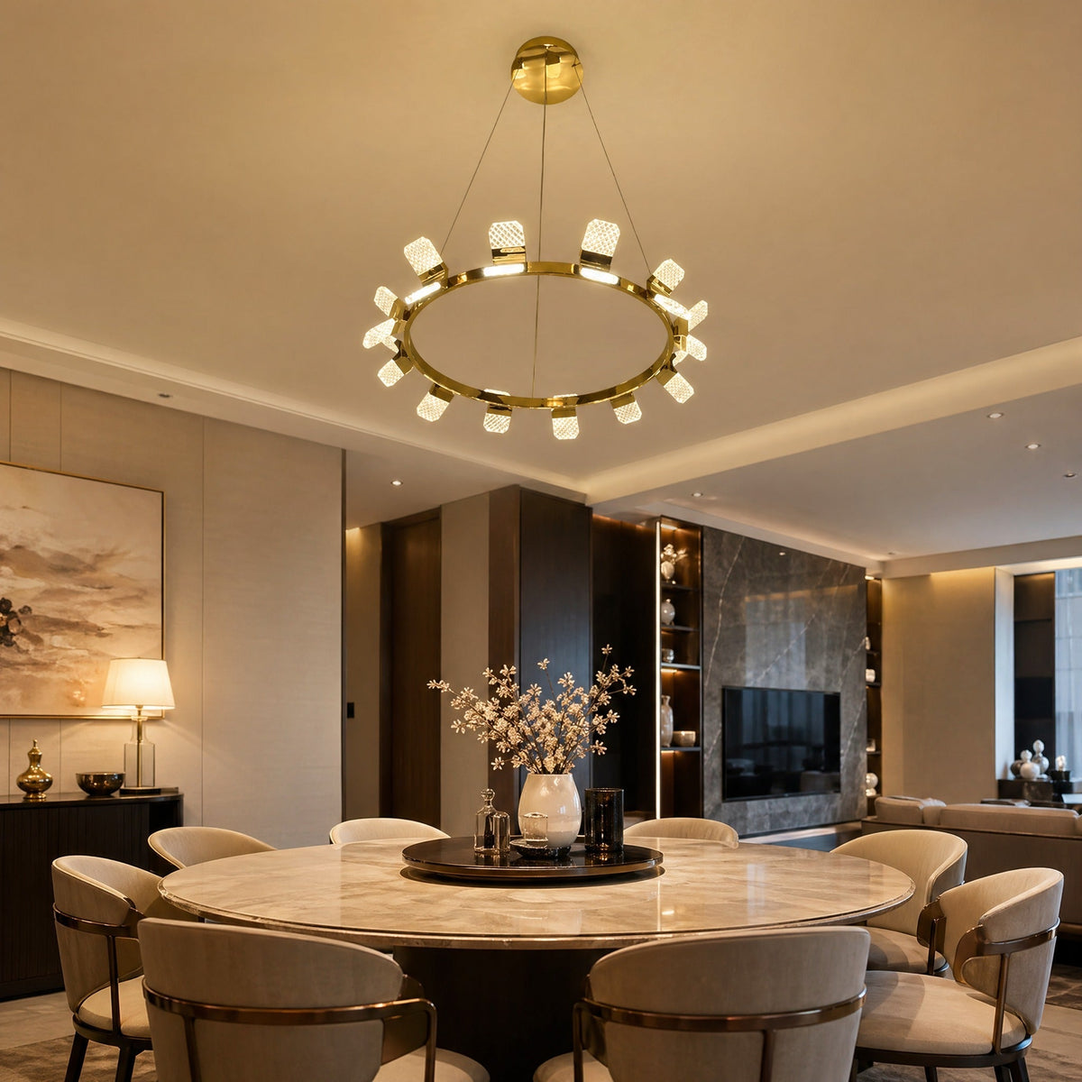 Isadora Modern Ring Chandelier 39" - 39.4"Blushlighting