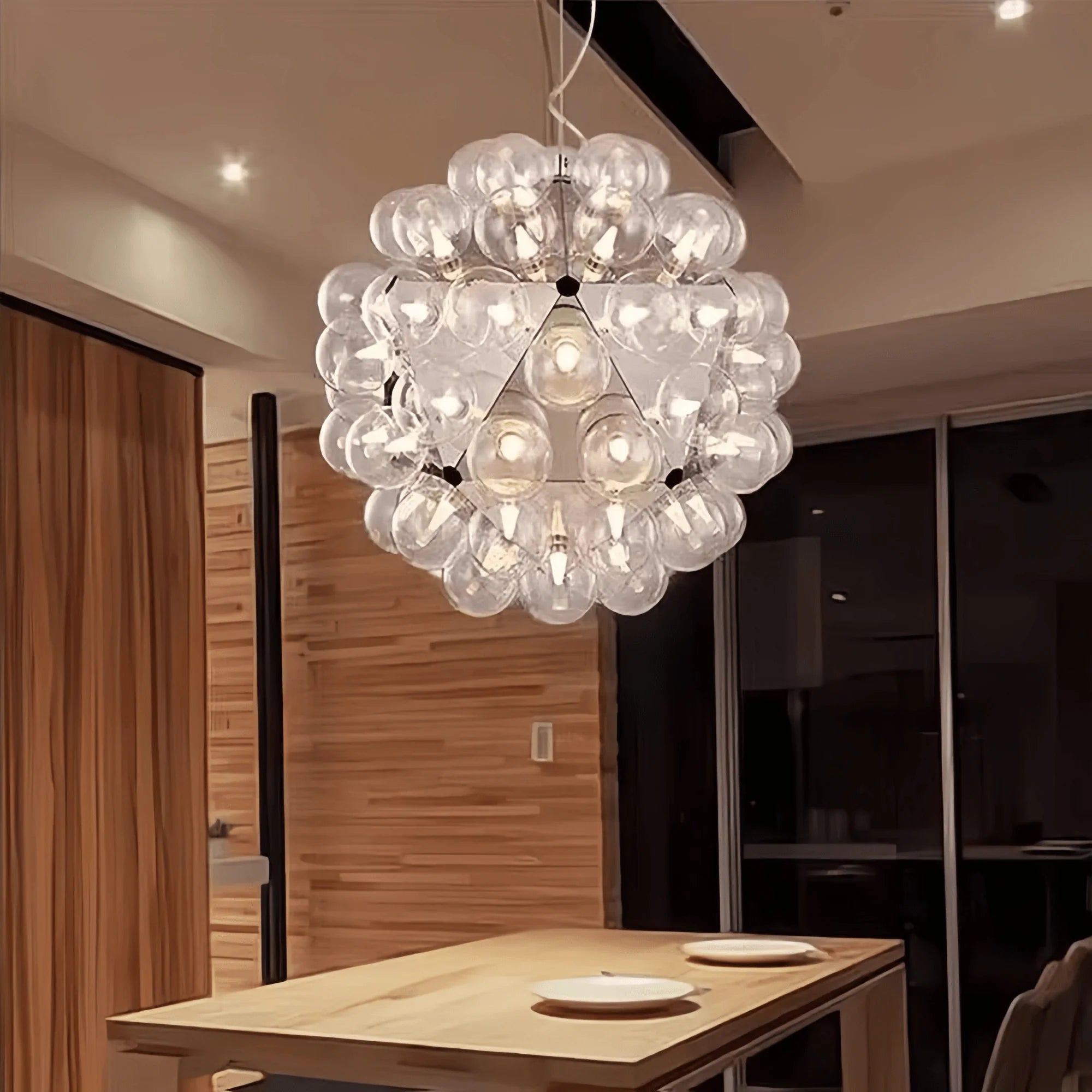 Italian Designer Creative Glass Ball Chandelier Scandinavian Dandelion Hallway/Entryway/Staircase Light Fixture - D41.3"*H41.3"Warm LightBlushlighting