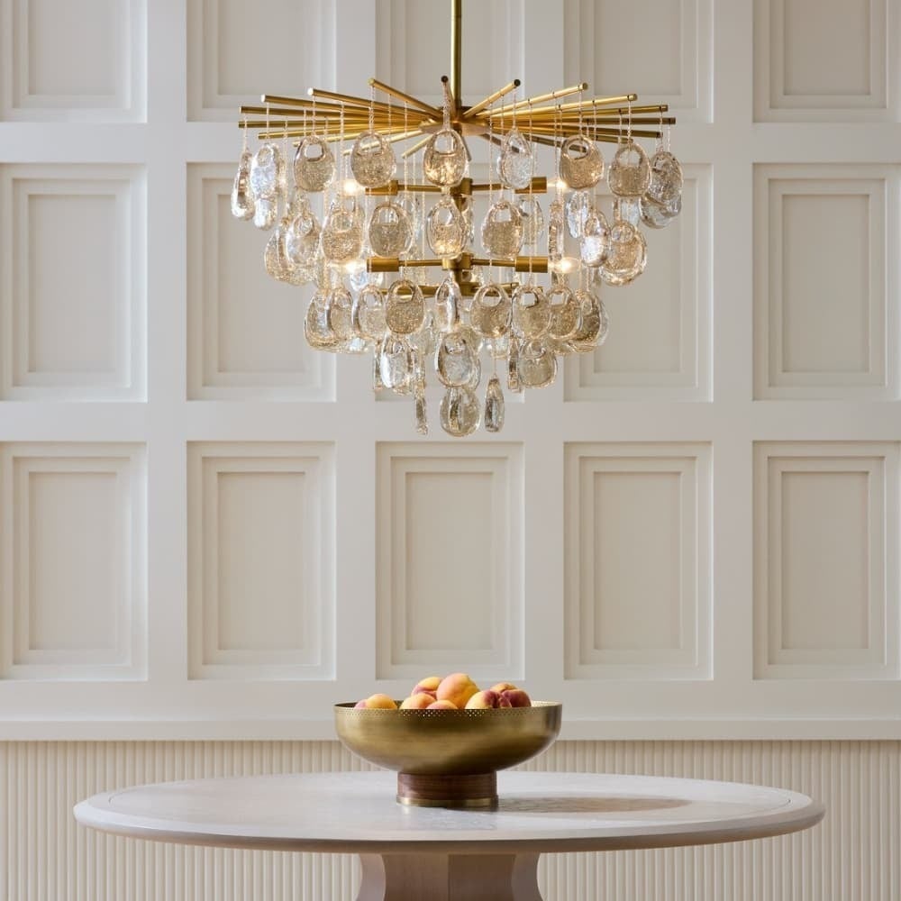 Jacqueline Chandelier - ∅ 32" x H 27"Gold & AmberBlushlighting