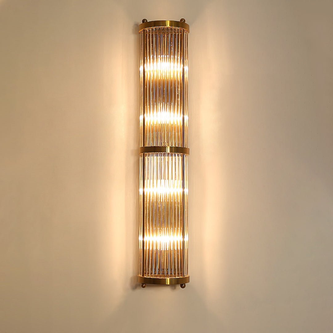 Jadssox Crystal Column Wall Light - Dia 6.3″(16cm) x H 31.5″(80cm)Clear+BronzeBlushlighting