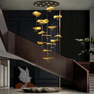 Jenissa Vintage Crystal Staircase Chandelier High Ceiling Luxury Lighting - Blushlighting