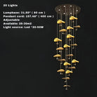 Jenissa Vintage Crystal Staircase Chandelier High Ceiling Luxury Lighting-