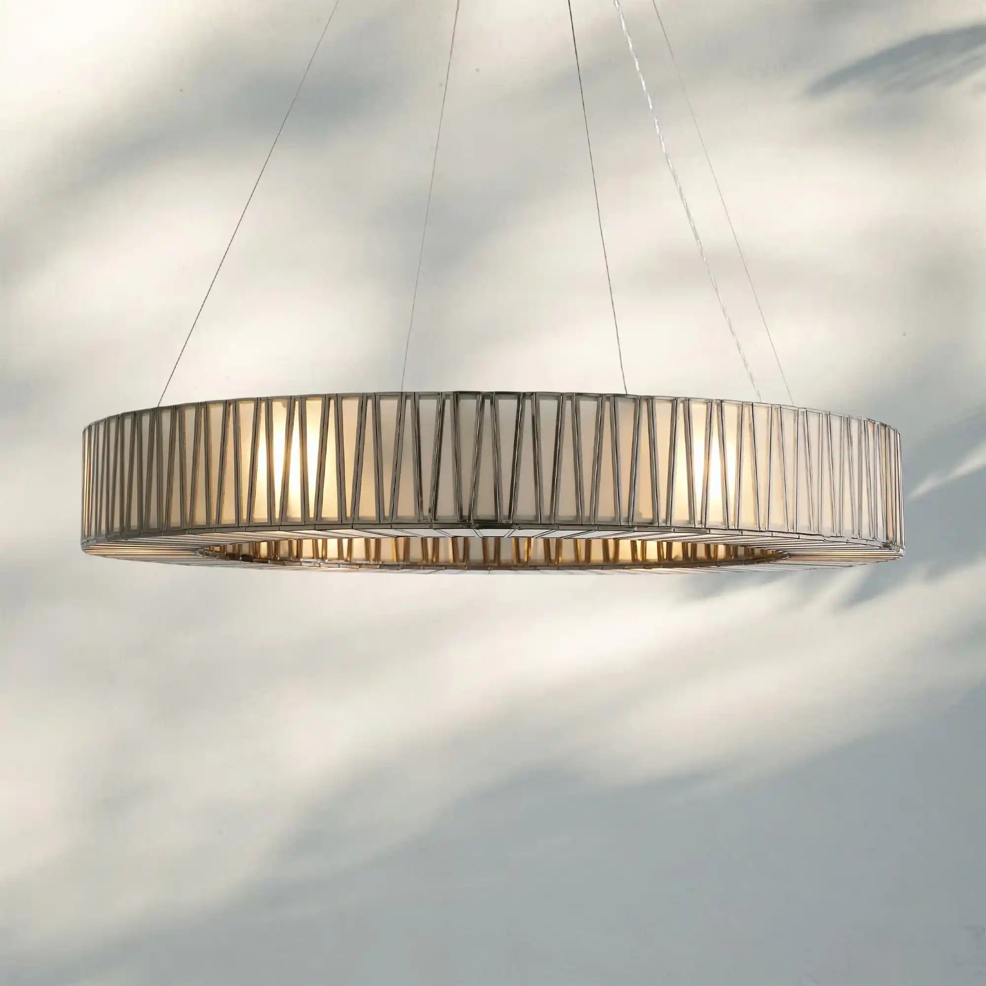 Jeunet Glass Round Chandelier 24" 36'' 42" 60''D - 36"WNickelBlushlighting