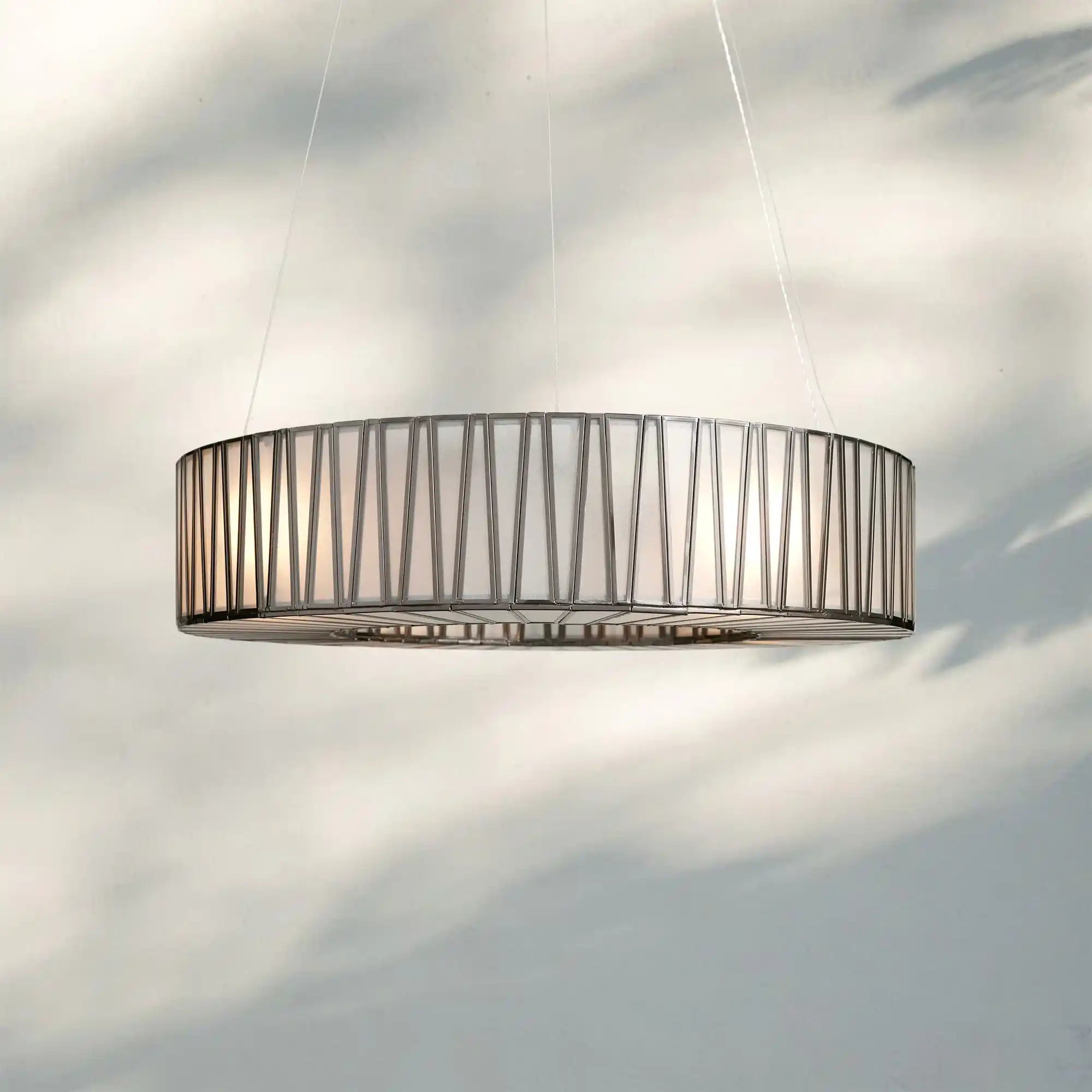 Jeunet Glass Round Chandelier 24" 36'' 42" 60''D - 24"WNickelBlushlighting