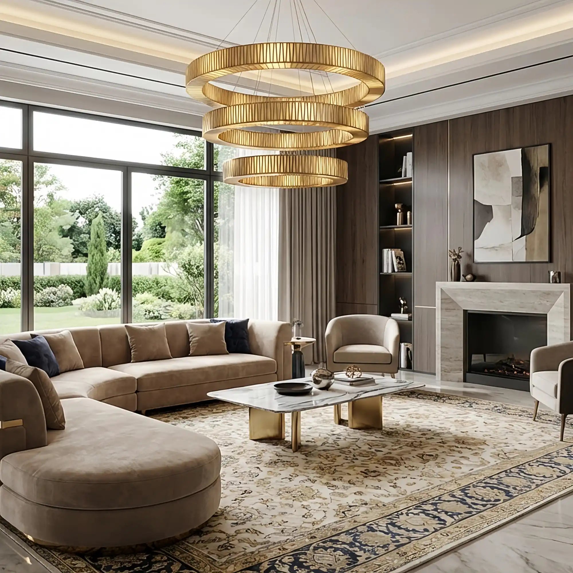 Junet 3 - Tier Round Chandelier - BrassBlushlighting