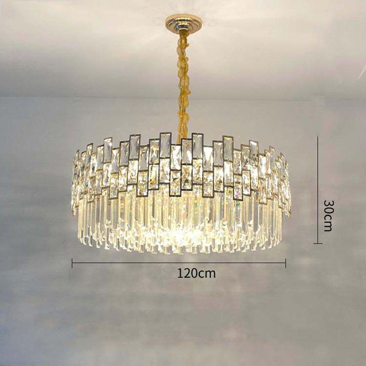 Kate Double Tier Crystal Chandelier-Blushlighting-Gold-47.2"-Blushlighting