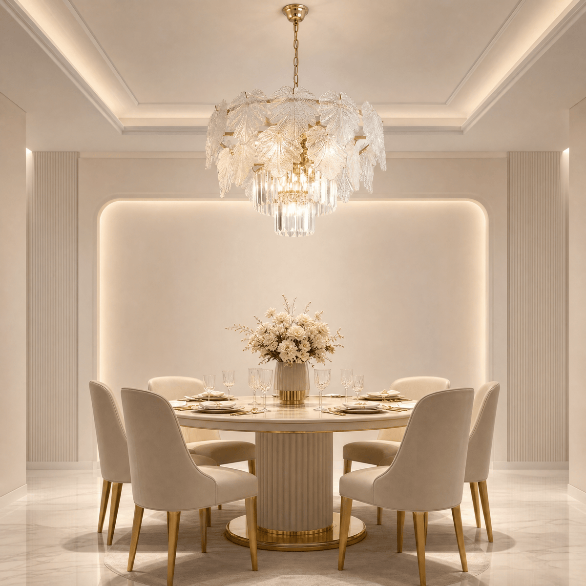 Keira Crystal Contemporary Chandelier 24" D - Blushlighting