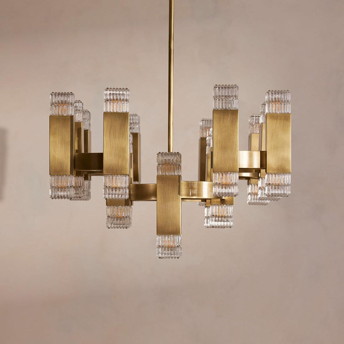 Kennedy Glass Chandelier 32"W - Blushlighting