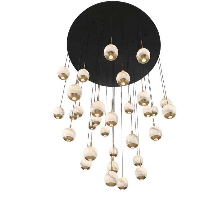 Kimma Lights Round LED Chandelier-Chandelier-Blushlighting