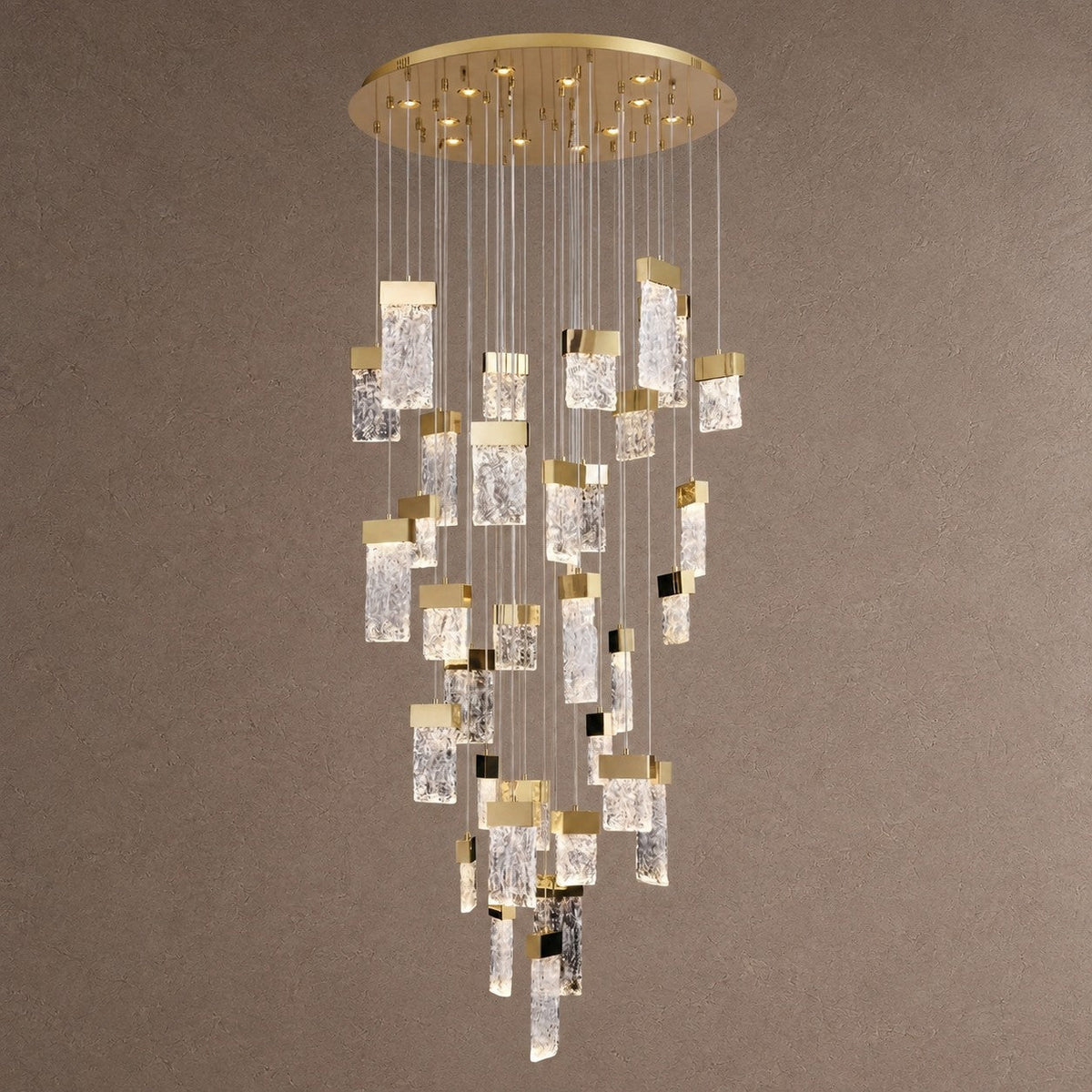Knox Blown Glass Cascading Chandelier 31.5" - Ø31.5" × H118.1" (Ø80 × H300 cm)Blushlighting