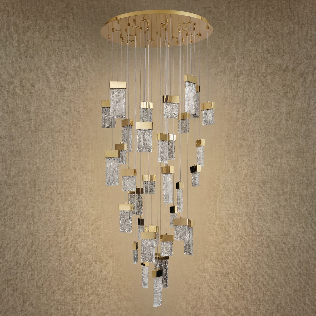 Knox Blown Glass Cascading Chandelier 31.5" - Ø31.5" × H118.1" (Ø80 × H300 cm)Blushlighting
