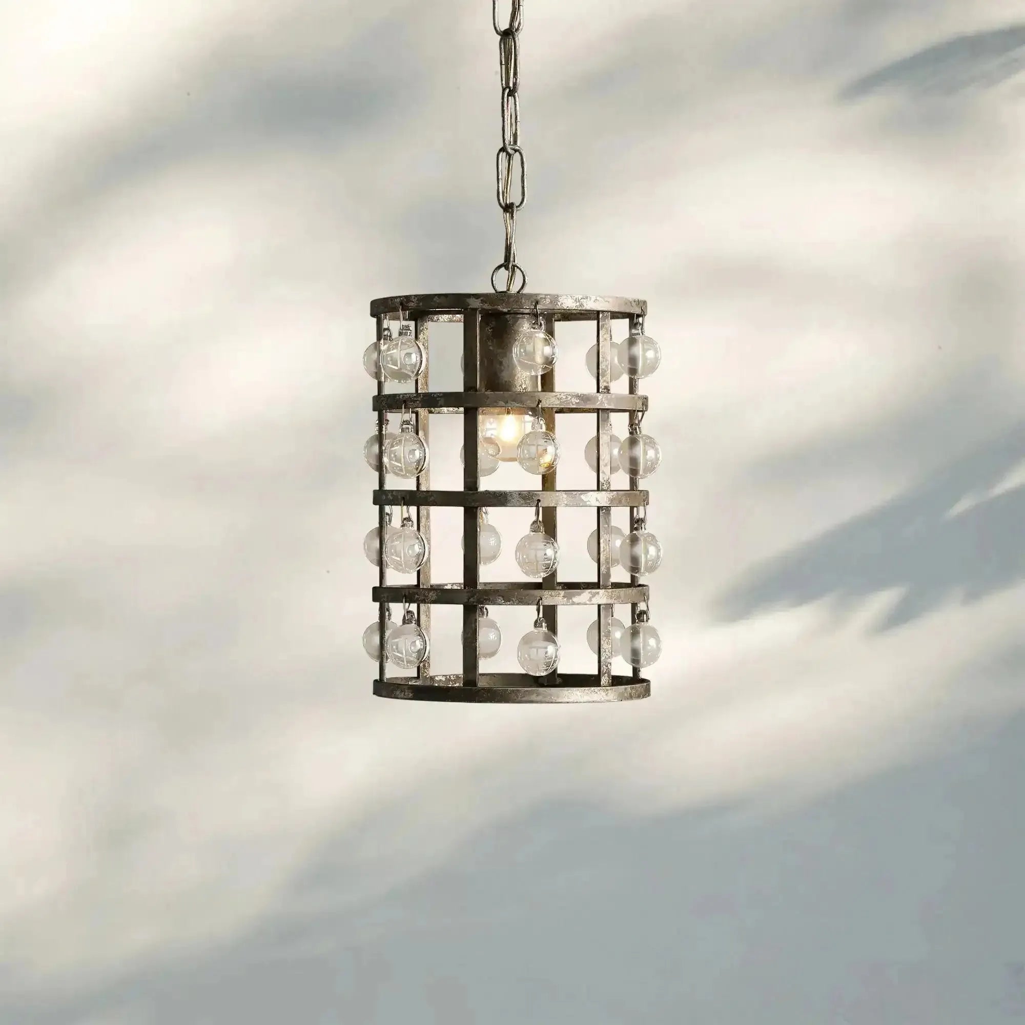 La Cage Pendant - 8"Silver ClayBlushlighting