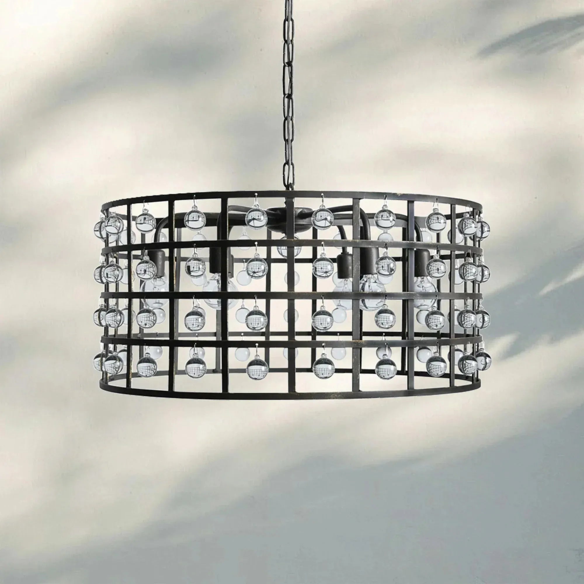La Caged Round Chandelier 6/8/12 Light - 6 - LightBronzeBlushlighting