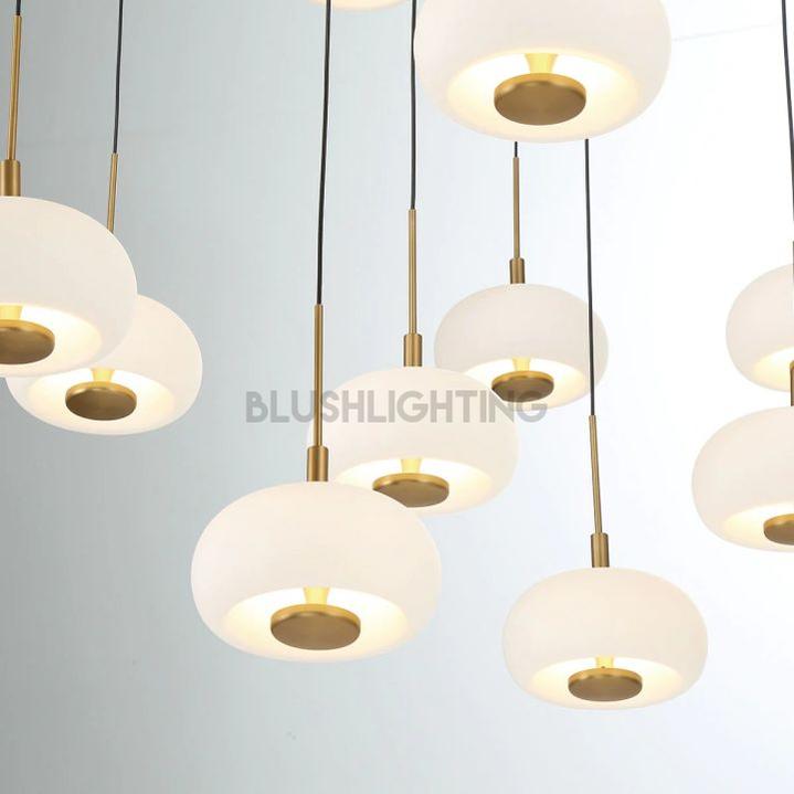 Lanterns Glass 31 Light Round LED Chandelier - Matte BlackBlushlighting